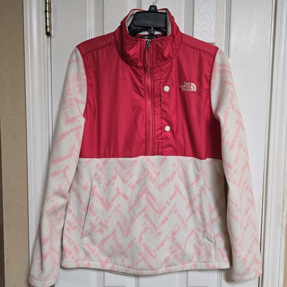 The North Face Jacket Adult M Pink Outdoors Hiking Fleece‎ Logo Denali Womens